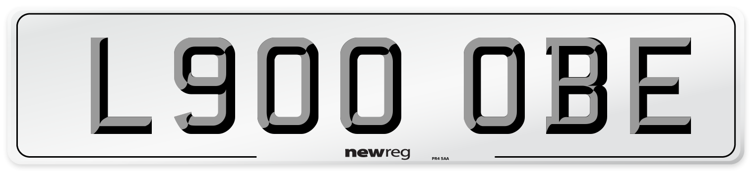 L900 OBE Number Plate from New Reg